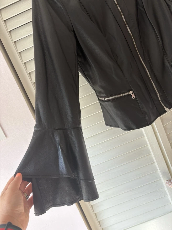 Chaqueta INC International elegante borde de imitación de cuero Foto 3 de 4