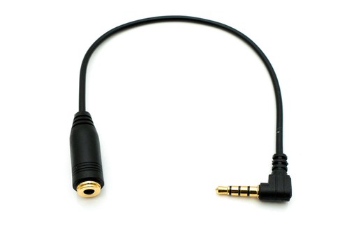 Cavo Audio 17 Cm 3,5 Mm Spina A Presa Angolare AUX Adattatore Nero