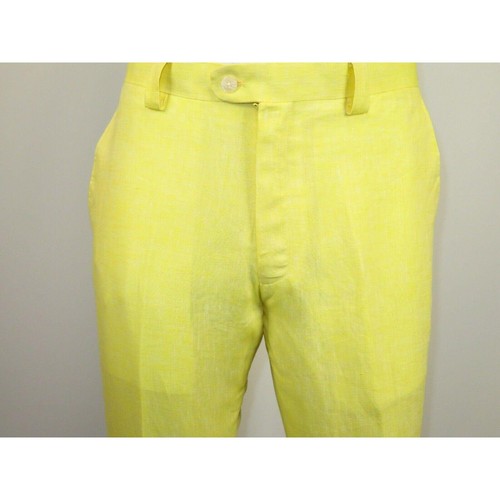 Traje de cóctel premium 100% lino para hombre de INSERCH transpirable y fresco SU880 amarillo - Imagen 11 de 11