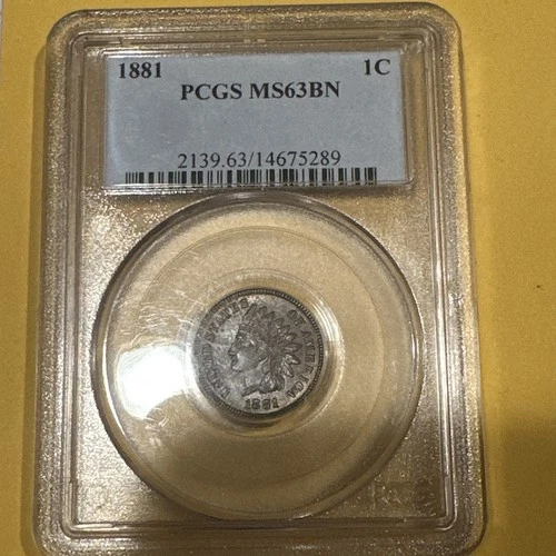 1881 PCGS MS-63 BN INDIAN HEAD PENNY 1C UNCIRCULATED NICE COIN
