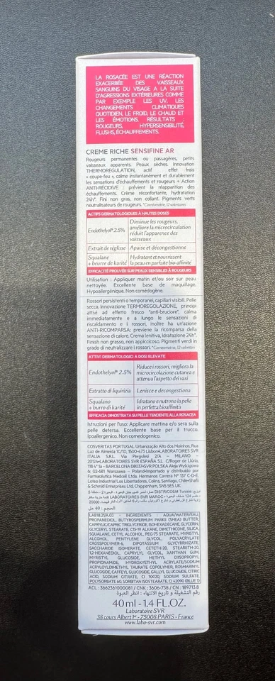 Svr Sensifine AR Crema Ricca Antiarrossamento Idratante Lenitivo Trattamento Intensivo  - Immagine 3 di 4
