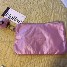 Kipling VIV Cosmetic Accessory Pouch Polyamide KI2067 Metallic Lilac Pink $34