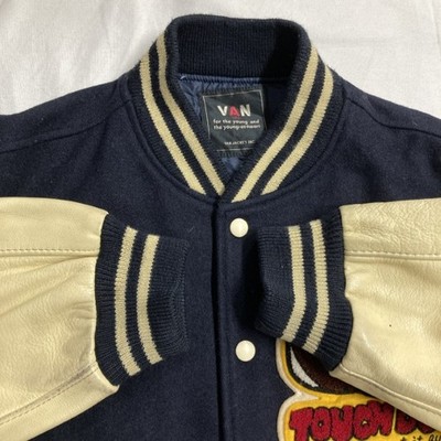 ジャケット・アウター Vintage VAN JAC wool stadium jacket L Vintage Van Jac Wool Mix Leather Sleeves Varsity Jacket | eBay