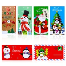 30 Pack Christmas Money Holders With Envelopes Holiday Gift Card Cash Check Set
