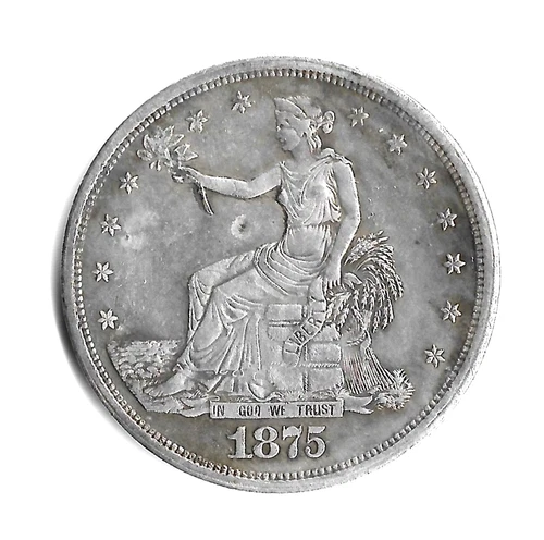 1875 US Trade Dollar, circulated (cleaned)