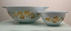 Pyrex Promotional Golden Grapes Delphite Blue Cinderella Chip & Dip Set