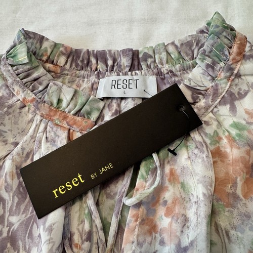 Nuovo RESET by Jane grande viola floreale mini abito civettuolo femminile - Foto 7 di 9