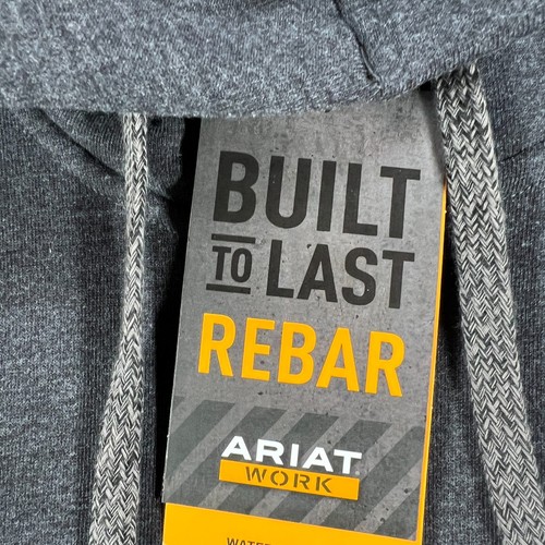 Ariat Rebar Workman Hoodie Sweatshirt Mens 2XL XXL Gray Long Sleeve 1/4 Zip New - Picture 8 of 17
