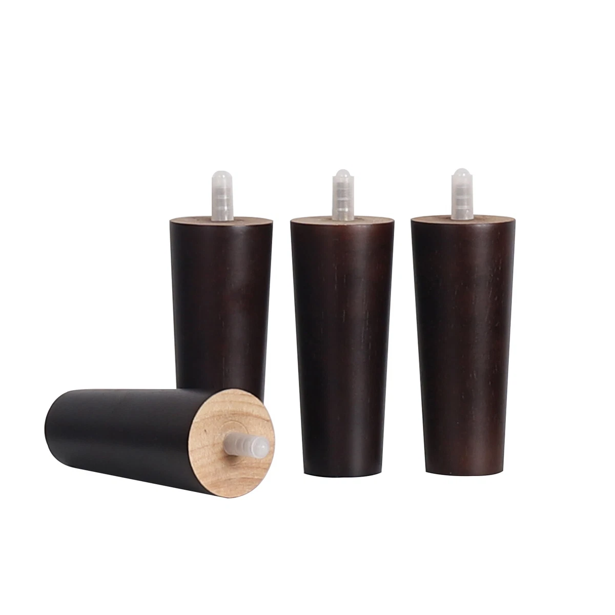 4x Walnut Wooden Sofa Legs Replacement Legs Feet for Armchair Bed