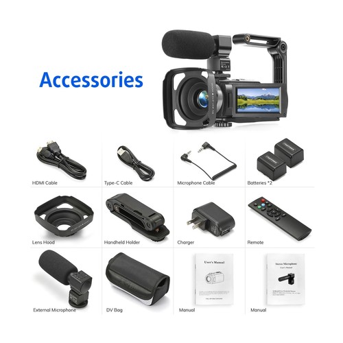 Videocámara FHD 1080P Cámara de video para YouTube con 30FPS 36MP 3,0 pulgadas 270 grados... - Imagen 7 de 7
