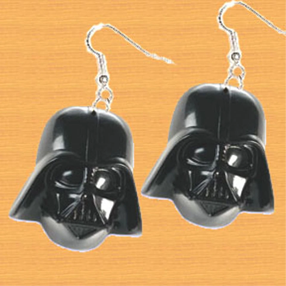 Huge Funky DARTH VADER EARRINGS Star Wars Sci-Fi Villain Force Costume Jewelry - Image 2 of 3