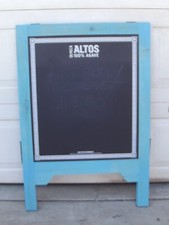 Olmeca Altos Tequila BAR A-Frame Sign Turquoise Chalkboard Wooden 41 x 28" NEW