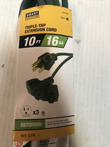 Electricista inteligente 10FT Cable de extensión de triple grifo para exteriores (2-M-309) - Imagen 2 de 3