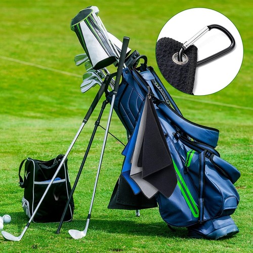 3 Pack Golf Towel (16" X 16") with Carabiner Clip, Microfiber Golf Towels Gear R - Picture 6 of 6