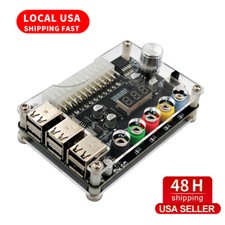 US STOCK 24 Pins ATX Power Supply Breakout Board Case Kit Support 3.3V/5V/12V