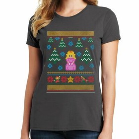 Ugly Christmas Sweater Princess Peach Graphic T-Shirt Super Mario Bros NES 00709