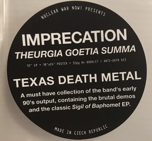 Imprecation - Theurgia Goetia Summa LP 2024 Nuclear War Now [Clear Splatter] NEW - Picture 11 of 11
