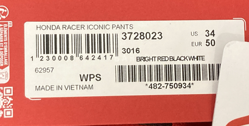 NEW GENUINE ALPINESTARS 3728023 Honda Racer Iconic Pants BRIGHT RED SZ 34 - Picture 2 of 6