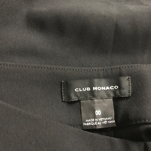 $189 Club Monaco Prudeen Pantalón Corto Encaje Dobladillo Pierna Ancha Negro Talla 00 Carrera Nuevo - Imagen 4 de 7