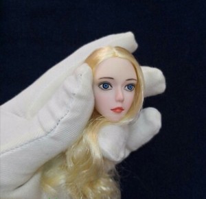 1 6 Beauty Anime Girl Head Sculpt With Blonde Curls Hair Fit Pale