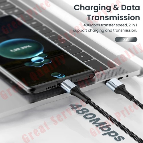 USB Type C Devices Charging and Data Transmission Cable Nylon Braided Line 3-6ft - Picture 4 of 15
