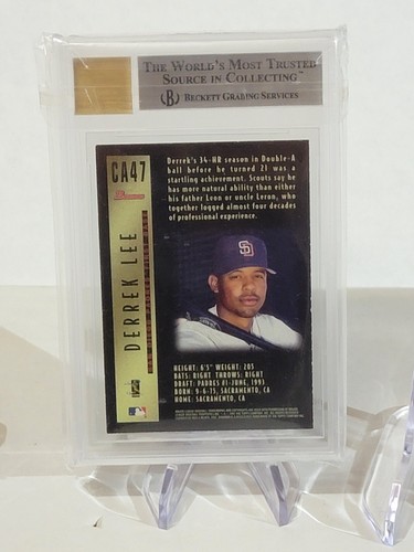 1997 Bowman RC AUTO INCHIOSTRO ORO FIRMA DERREK LEE BGS 8,5 / 9 RARO - Foto 3 di 3