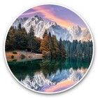 2 x Vinyl Stickers 20cm - Mountain Landscape Lake Sunset #45797