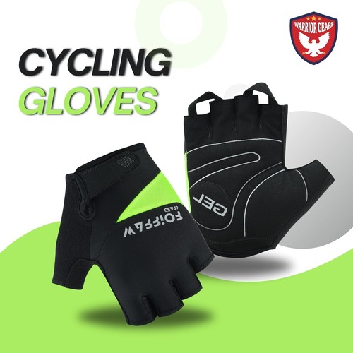 Warrior Half-Finger Mens Cycling Gloves Anti-Slip and Gel-Padded Bicycle Gloves - Picture 12 of 25