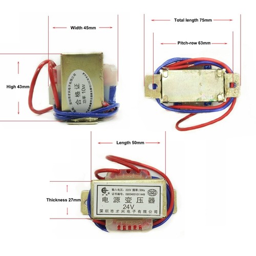 10W EI Core Power AC Transformer 220/380V to 6/9/12/15/18/24/36/48V Single/Dual - Picture 4 of 4