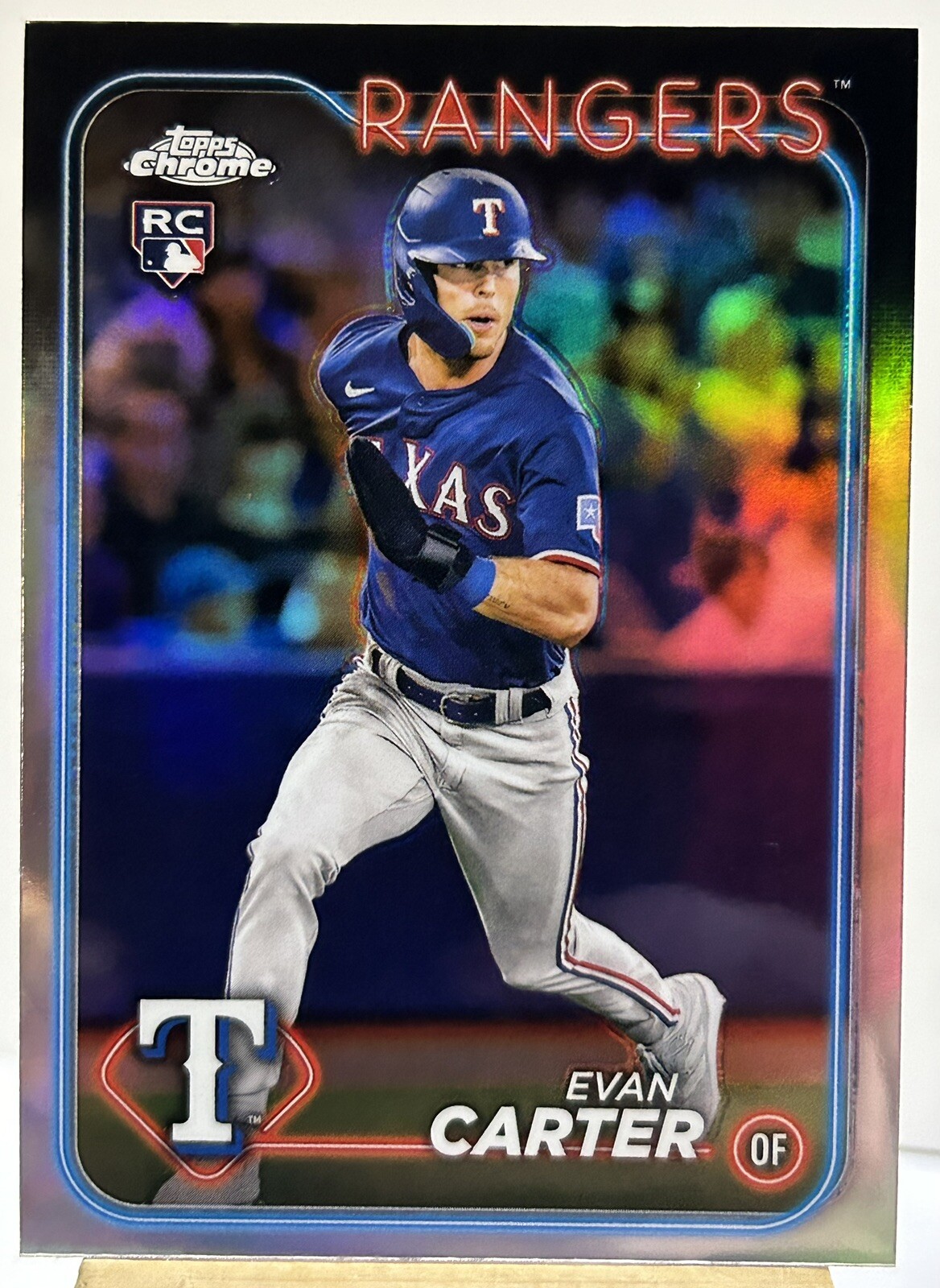 2024 Topps Chrome Rookie Evan Carter Refractor #136 Texas Rangers ￼