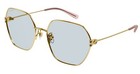 Gucci Gold Blue Sunglasses for Women