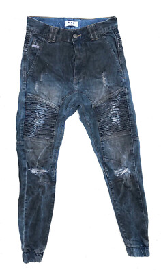 NXP NENA & PAESADENA Biker Destroy Cuffed Jeans Size W28 L31