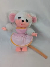 Russ White Mouse Missy Plush 6 Inch Pink Apron 1977 Stuffed Animal Toy
