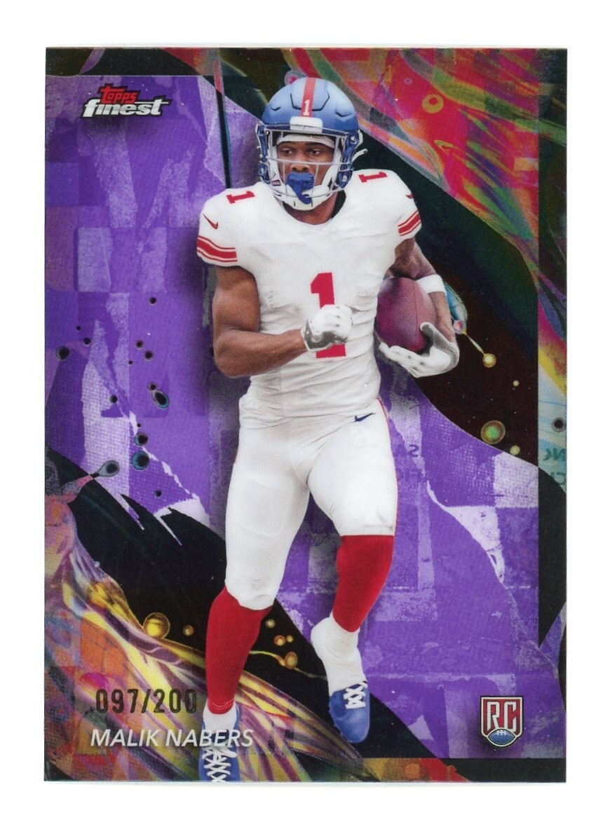 2024 Topps Finest RC #190 Malik Nabers Uncommon Purple Refractor /200 Rookie