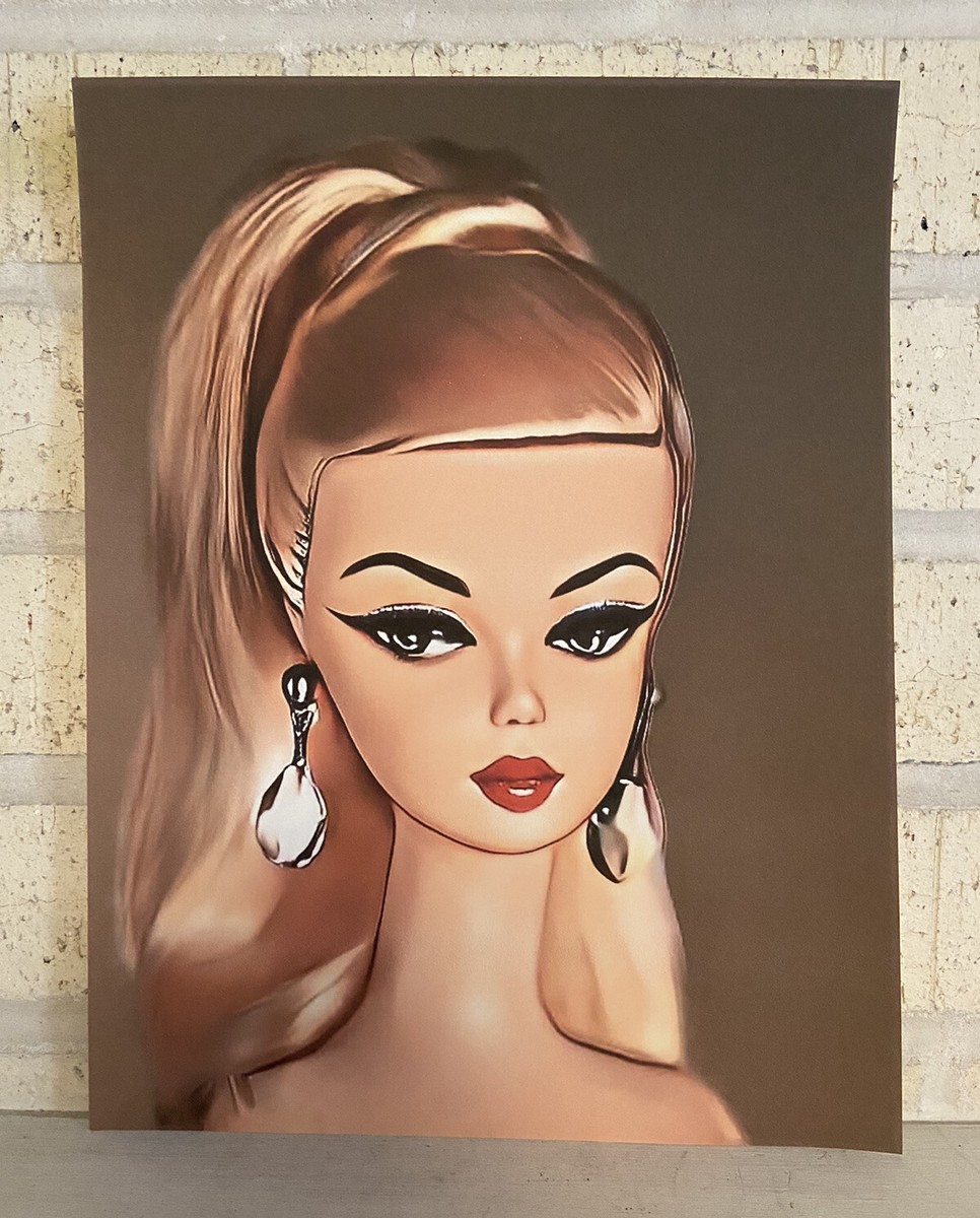 Retro Barbie Portrait Art Print 8x10 Blonde Silkstone Barbie Art eBay