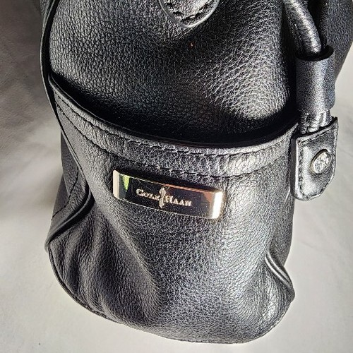 Soft Black Leather Shoulder Bag Purse Tote Large Cole Haan Satchel Pink - Picture 14 of 15