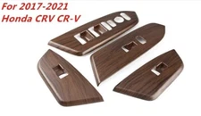 Honda CR-V CRV 2017-2021 4pc Wood Grain Interior Trim Window Switch Panel Cover