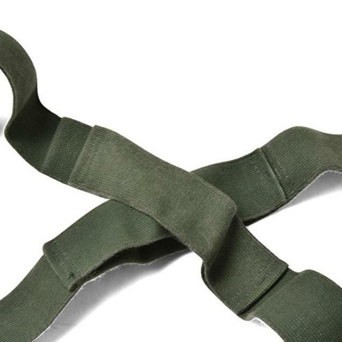 VINTAGE MILITARY ISSUE M-1950 TROUSER PANT SUSPENDERS ELASTIC OD GREEN USA MADE - Picture 2 of 9