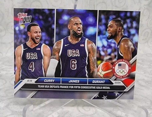 HOT = 2024 Topps Now Olympics #26 Curry LeBron James Kevin Durant Team USA . :