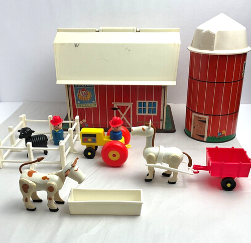 VINTAGE 1967 FISCHERPREIS LITTLE PEOPLE FAMILIE FARM SPIELSET MIT KLEINEN LEUTEN - Bild 6 von 7