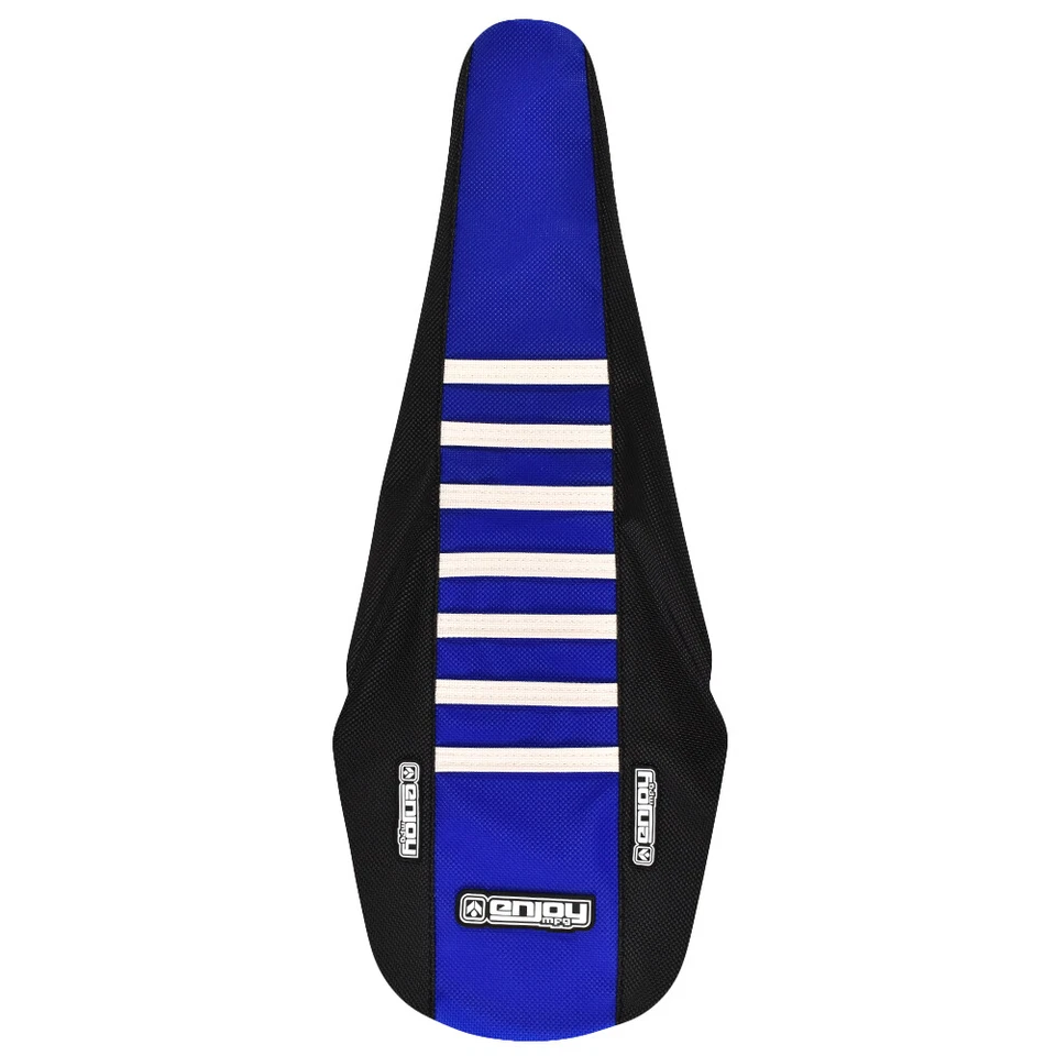Cubierta de asiento Yamaha YZ 125/250 2002-2014 de Enjoy MFG negro azul blanco costillas #67 Foto 4 de 4