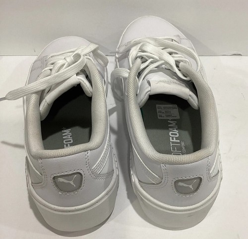 Puma Womens Smash Platform V2 373035-01 White Casual Shoes Sneakers Soft Foam 8 - Picture 7 of 9
