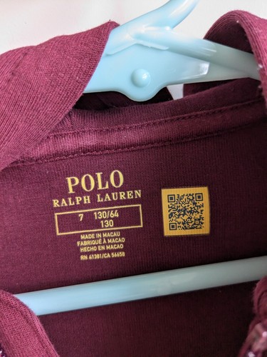 Polo Ralph Lauren Hoodie Kids 7 Burgundy Full Zip Sweatshirt Elevated Basics - Picture 3 of 8