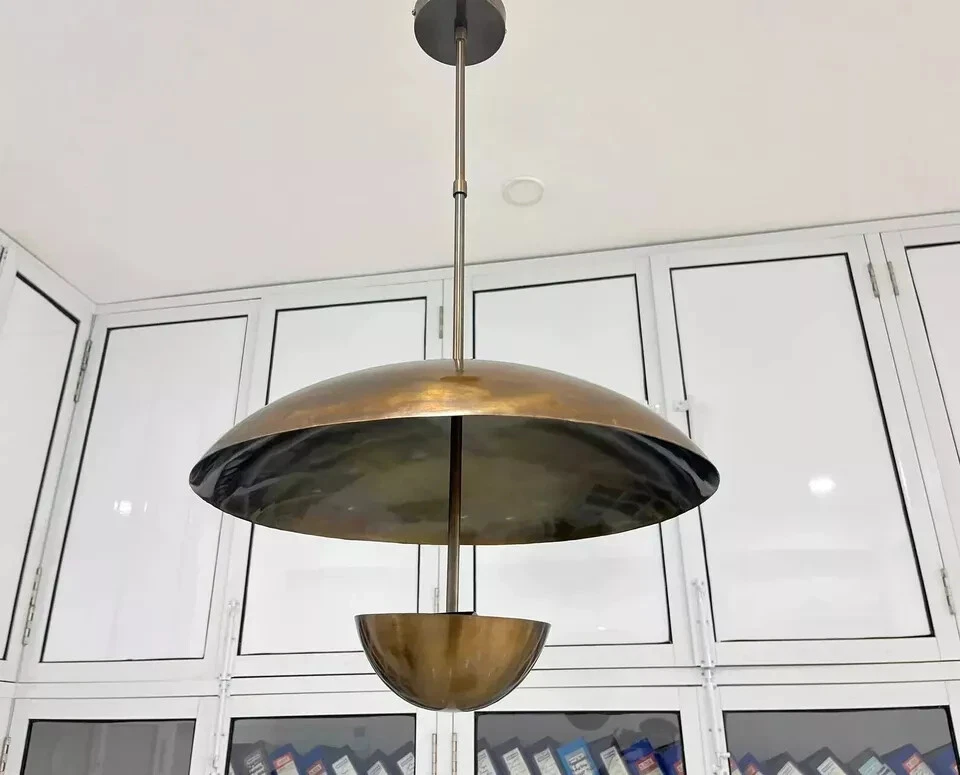 Lámpara de techo moderna de montaje empotrado con 2 luces colgante cúpula lámpara de mediados de siglo Foto 4 de 4