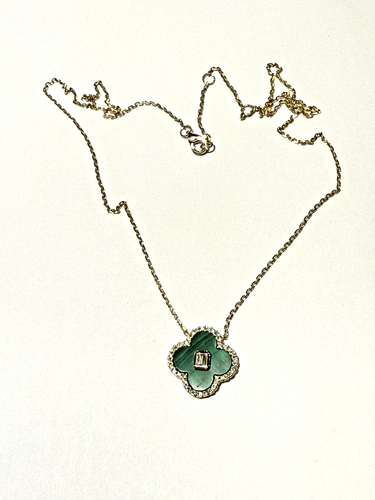 EFFY 14K Yellow Gold Malachite & Diamond Necklace - Picture 4 of 8