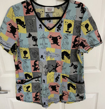 Scrubstar Women's Looney Tunes "My Toons" V-Neck Print Scrub Top Medium