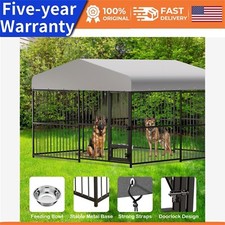 10x10x6 FT Outdoor Large Dog Kennel with Waterproof Cover Heavy Duty Dog Cage
