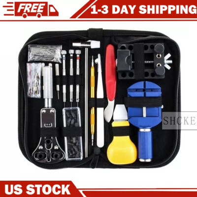 #ad #ad 147 Pcs Watch Repair Kit Watchmaker Back Case Remover Opener Link Pin Spring Bar $9.49