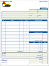Job Invoice Forms, 2-Part Carbonless, for Service and Repair Billing, 100 Indivi