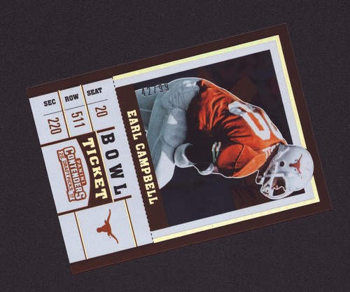 Earl Campbell 2017 Contenders Draft Picks BOWL Ticket 32 Longhorns HOF RB 42 /99 - Bild 2 von 3